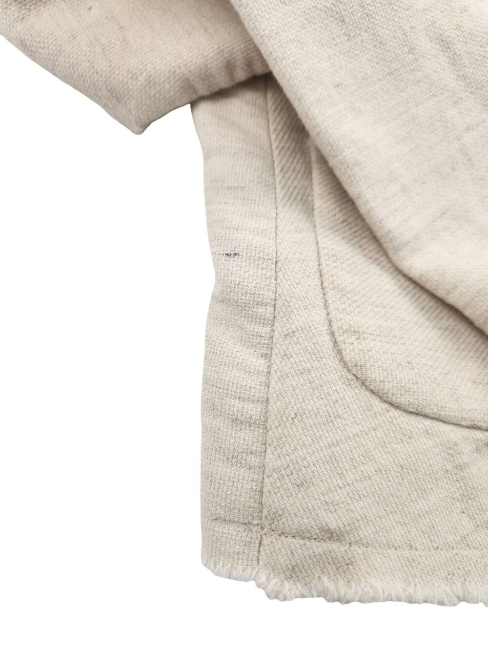L'AGENCE Linen Cotton Cropped Tweed Jacket Cream Pockets Raw Hem Collarless XS - Picture 10 of 10